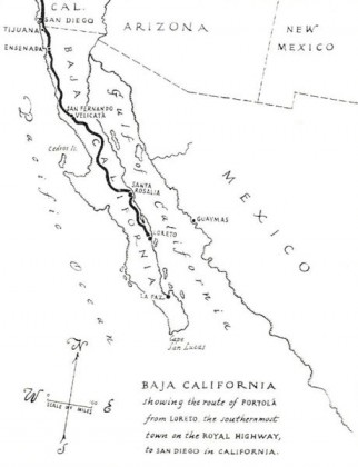 460px-1920_baja_california_mission_trail Map on Wikimedia scanned from California from the Conquistadores to the Legends of Laguna